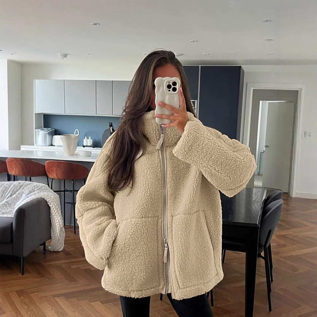 Women's Loose Fit Wool Blend Coat