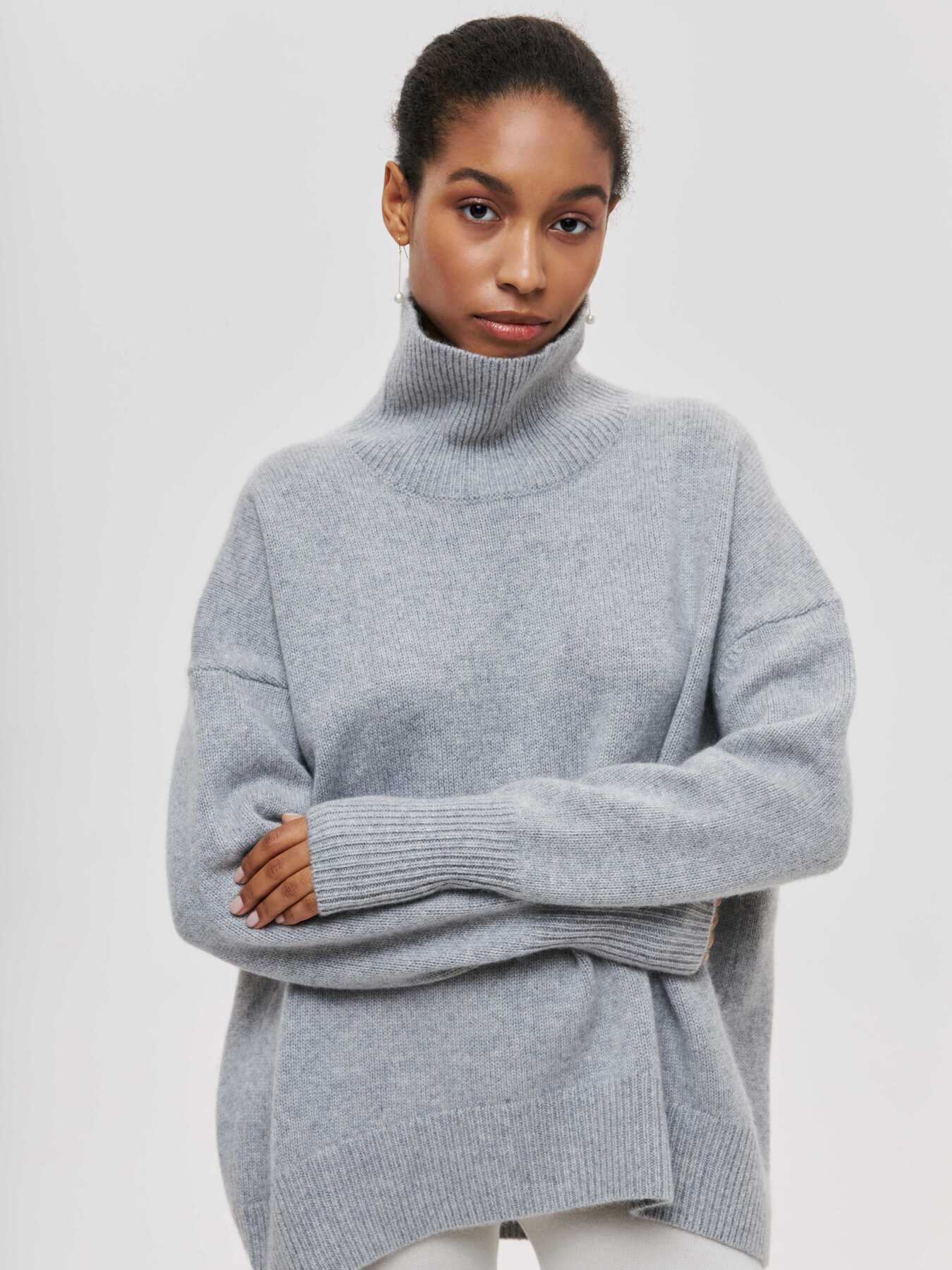 Women's Loose Half Turtleneck Sweater