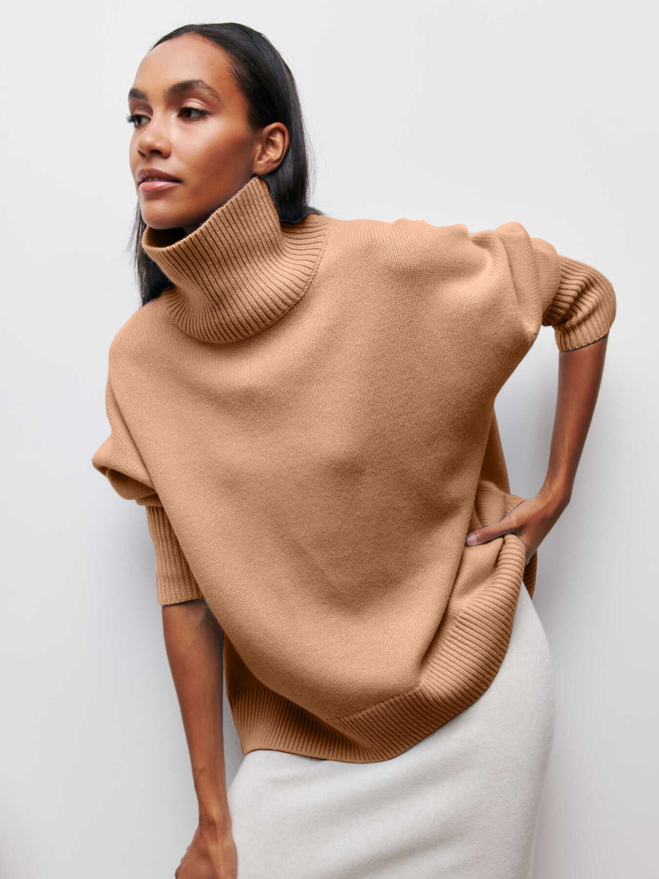 Women's Loose Half Turtleneck Sweater