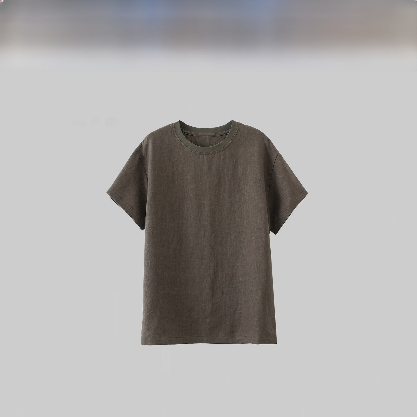 Women's Loose Linen T-shirt Short Sleeve Round Neck Top