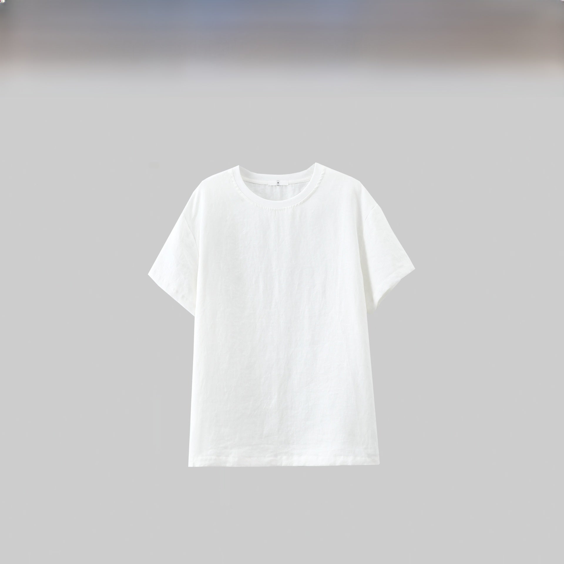 Women's Loose Linen T-shirt Short Sleeve Round Neck Top