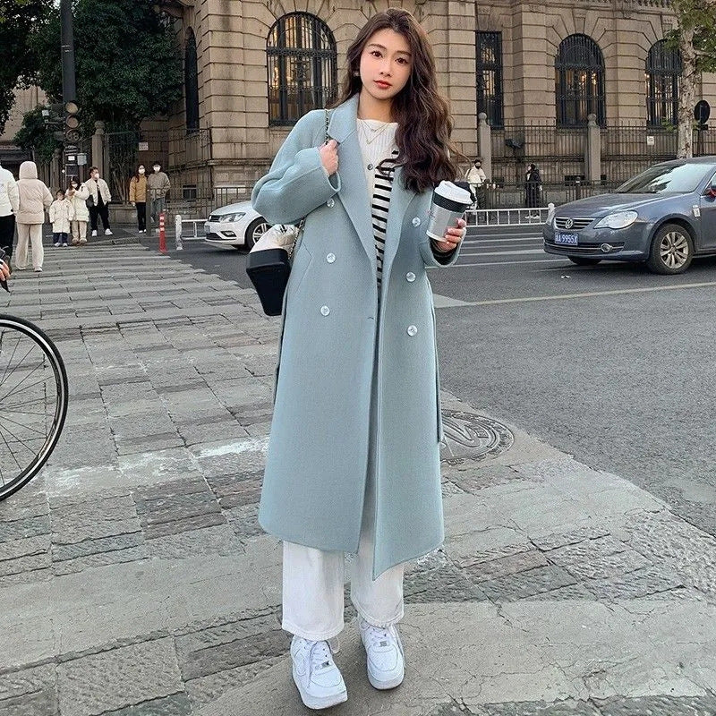 Women's Loose Mid-Length Woolen Coat