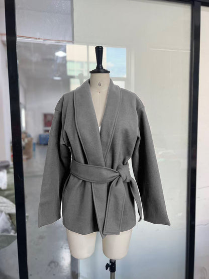 Women's Loose Tie-Up Coat