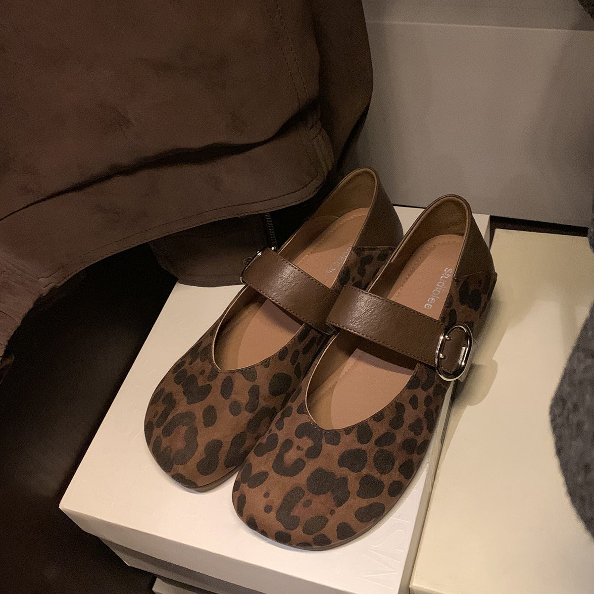 Women's Mary Jane Flat Shoes Sheepskin Buckle Comfort