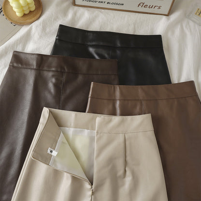 Women's Matte PU Leather High Waisted Tapered Pants