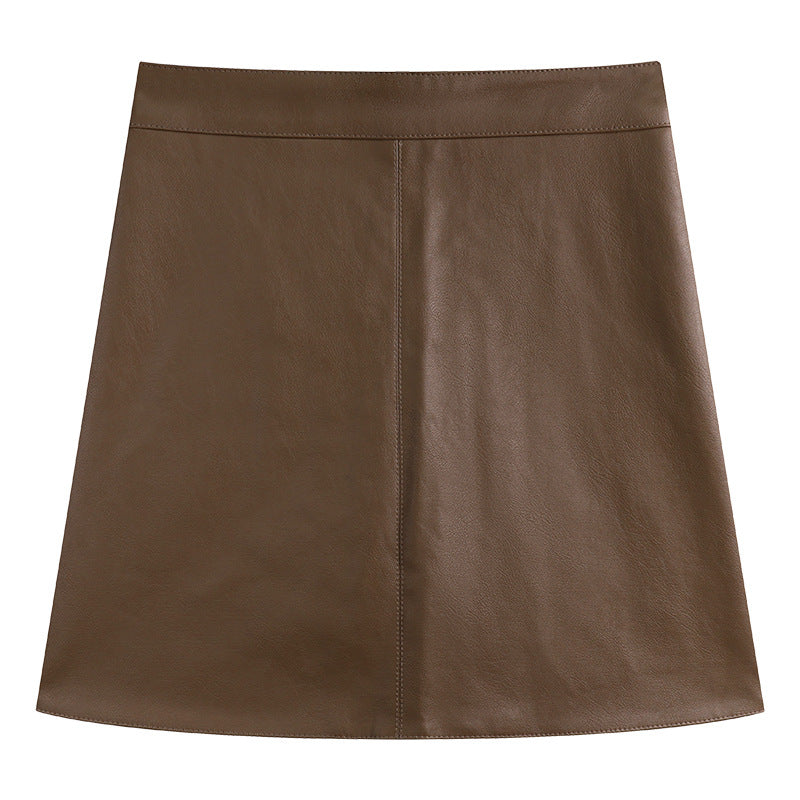 Women's Matte PU Leather High Waisted Tapered Pants