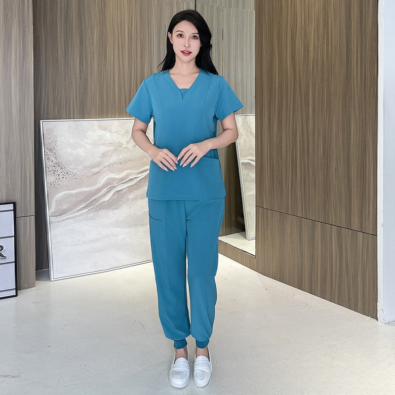 Women's Medical Work Suit Short Sleeve Elastic Scrubs