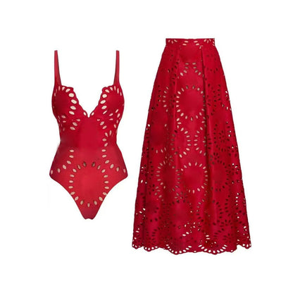 Women's Mesh Suspender One-Piece Swimsuit