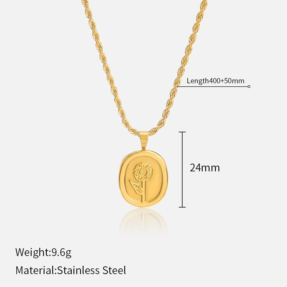 Women's Metal Pendant Titanium Steel Necklace