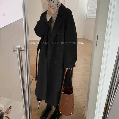 Women's mid-length woolen coat
