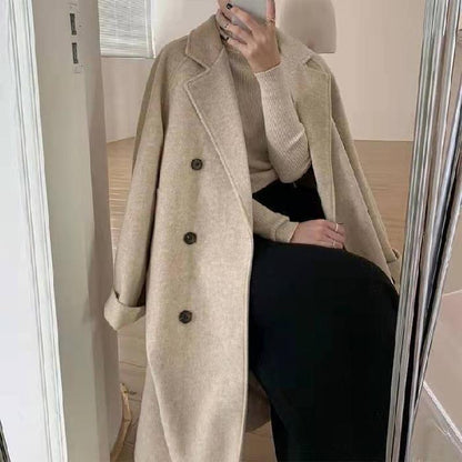 Women's mid-length woolen coat