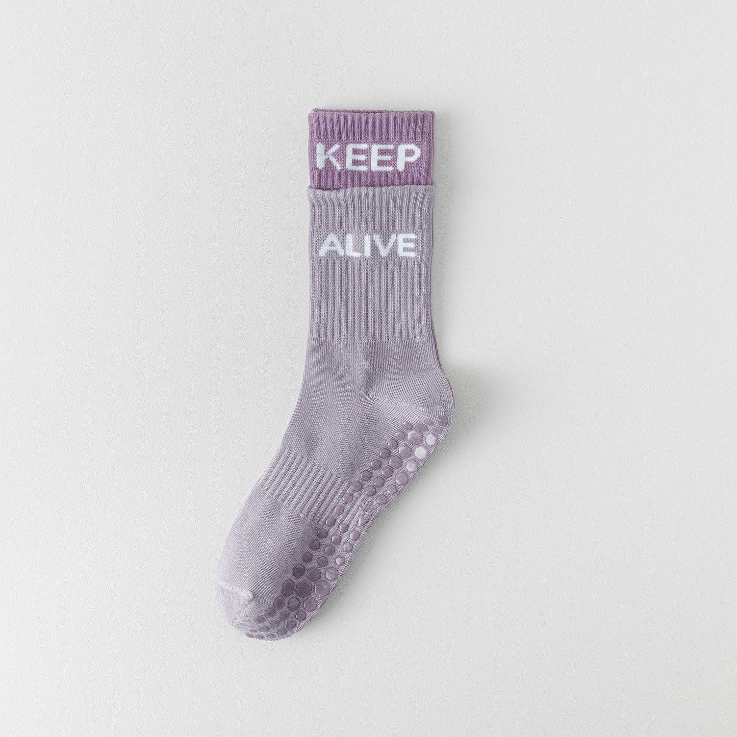 Women's Non-Slip Yoga Socks Mid-Calf Breathable Fitness Socks