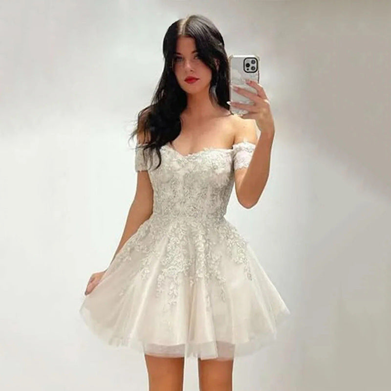 Women's Off-Shoulder A-Line Cocktail Dress