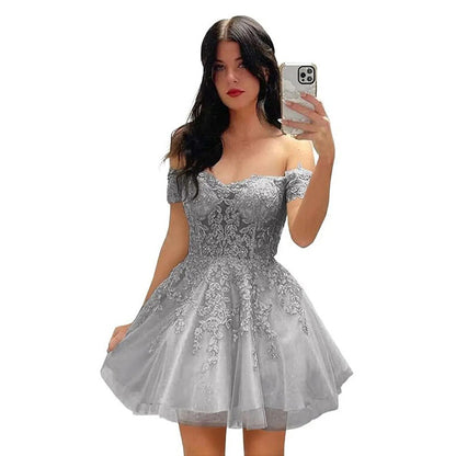 Women's Off-Shoulder A-Line Cocktail Dress