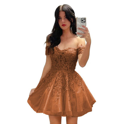 Women's Off-Shoulder A-Line Cocktail Dress