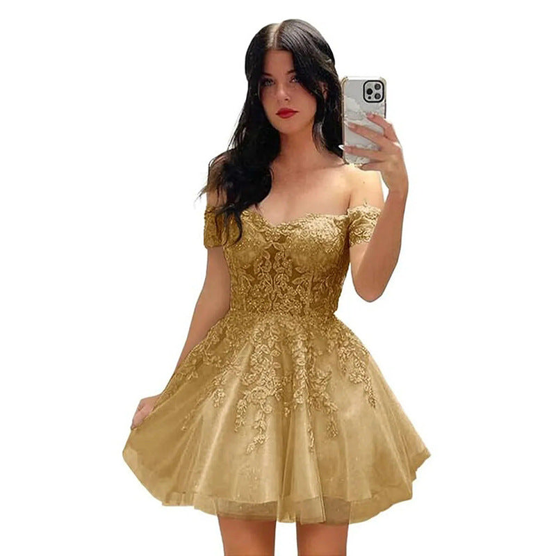 Women's Off-Shoulder A-Line Cocktail Dress