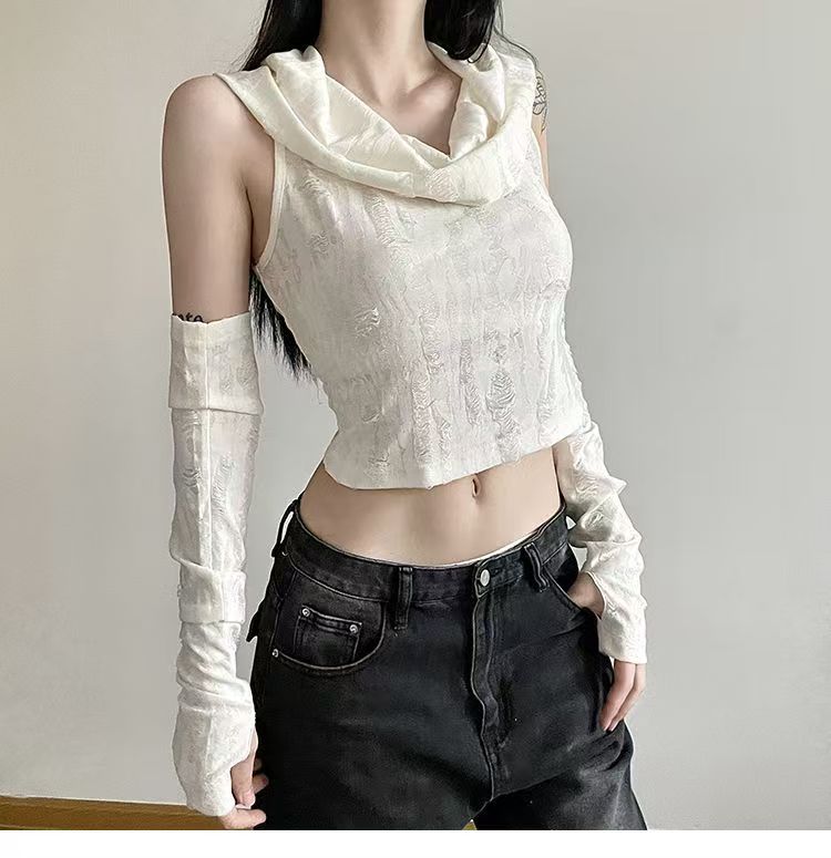 Women's Off-Shoulder Hooded Top