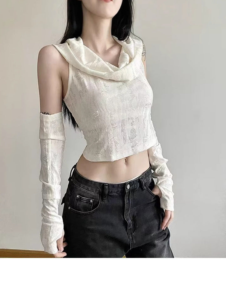 Women's Off-Shoulder Hooded Top