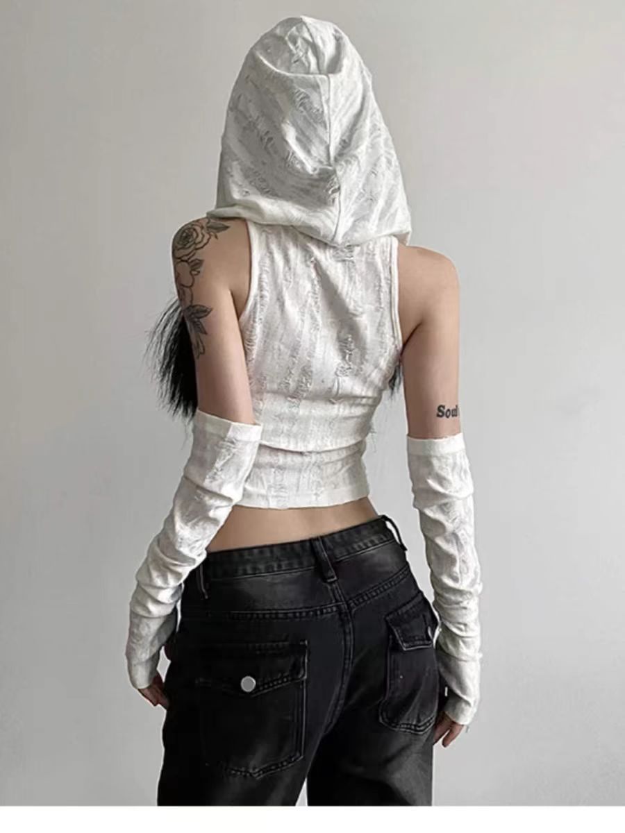 Women's Off-Shoulder Hooded Top