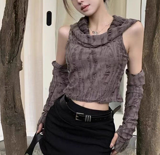 Women's Off-Shoulder Hooded Top