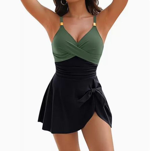 Women's One-Piece Swimsuit with Cross Back
