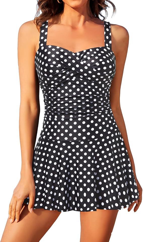 Women's One-Piece Swimsuit with Floral Print and Adjustable Straps