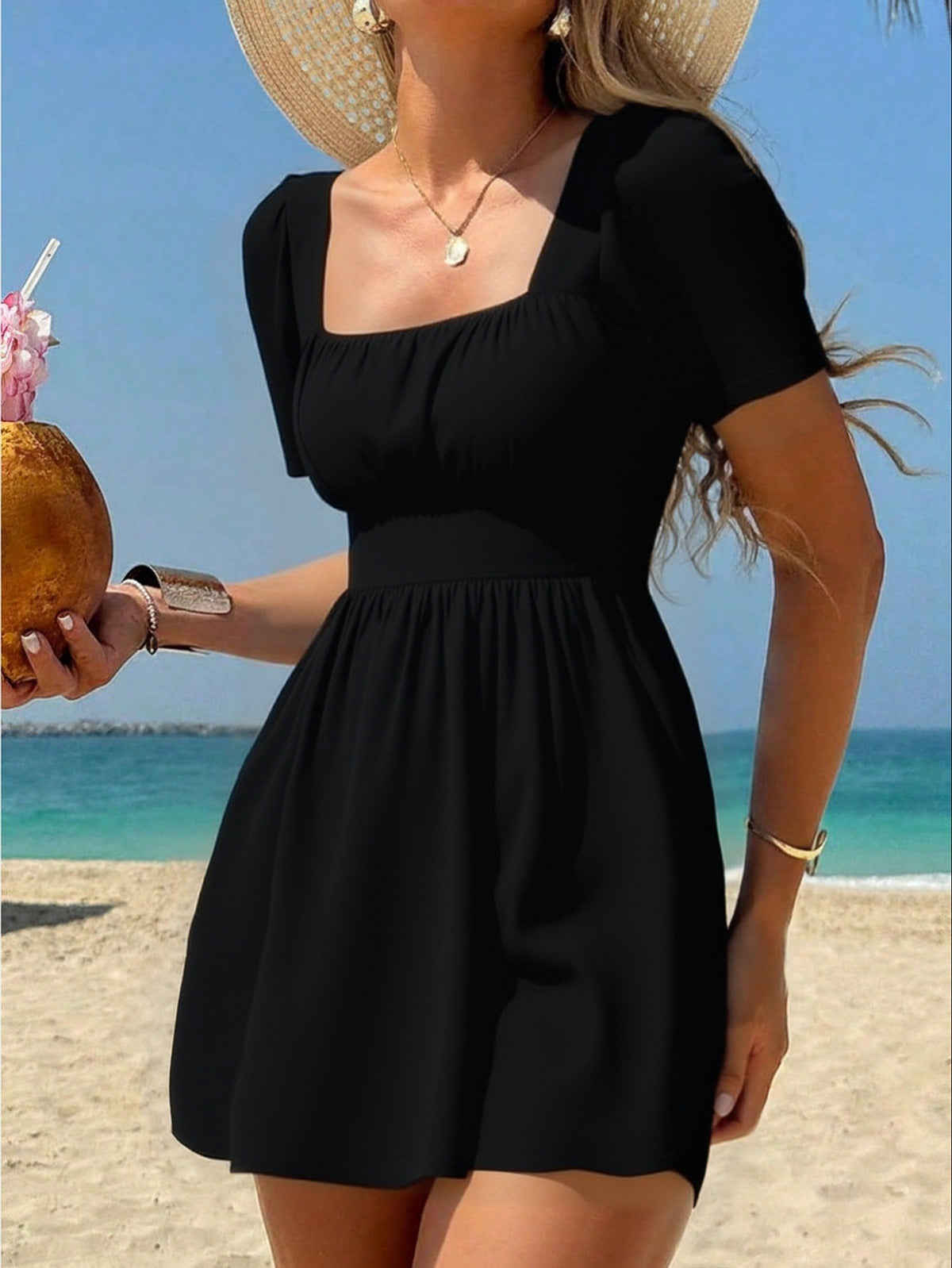 Women's One-Piece Swimsuit with Skirt