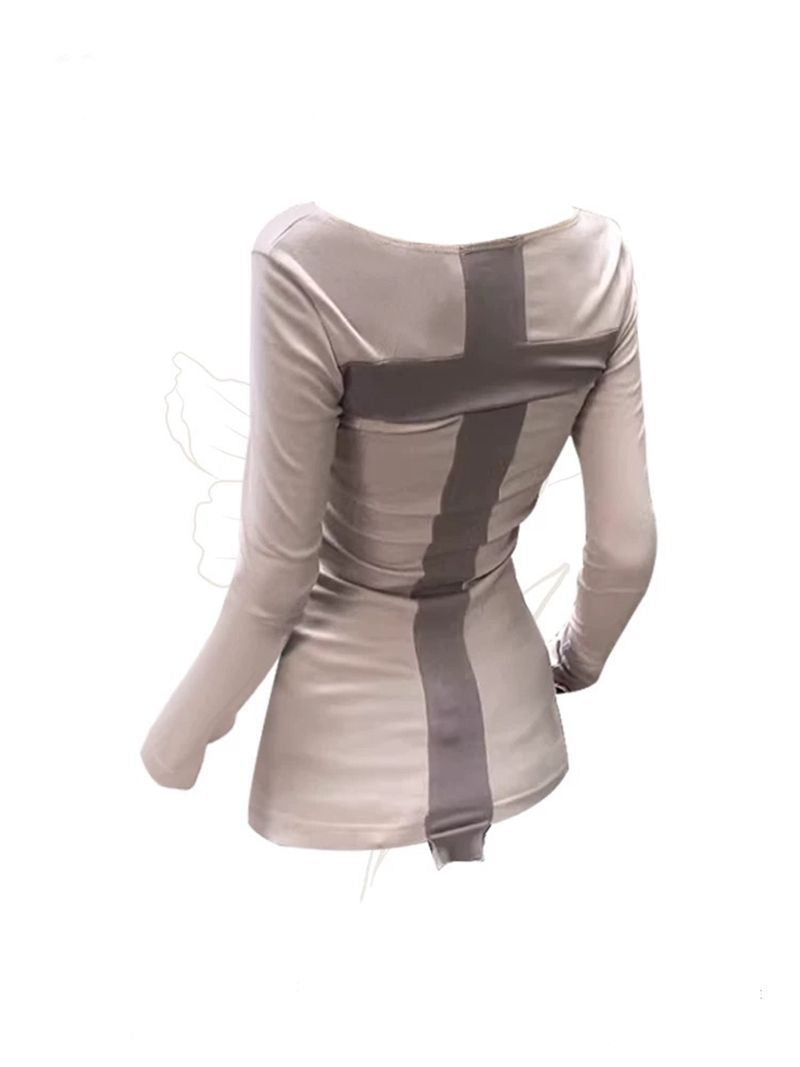 Women's Patchwork Long Sleeve T-Shirt