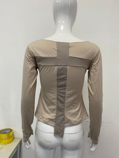 Women's Patchwork Long Sleeve T-Shirt