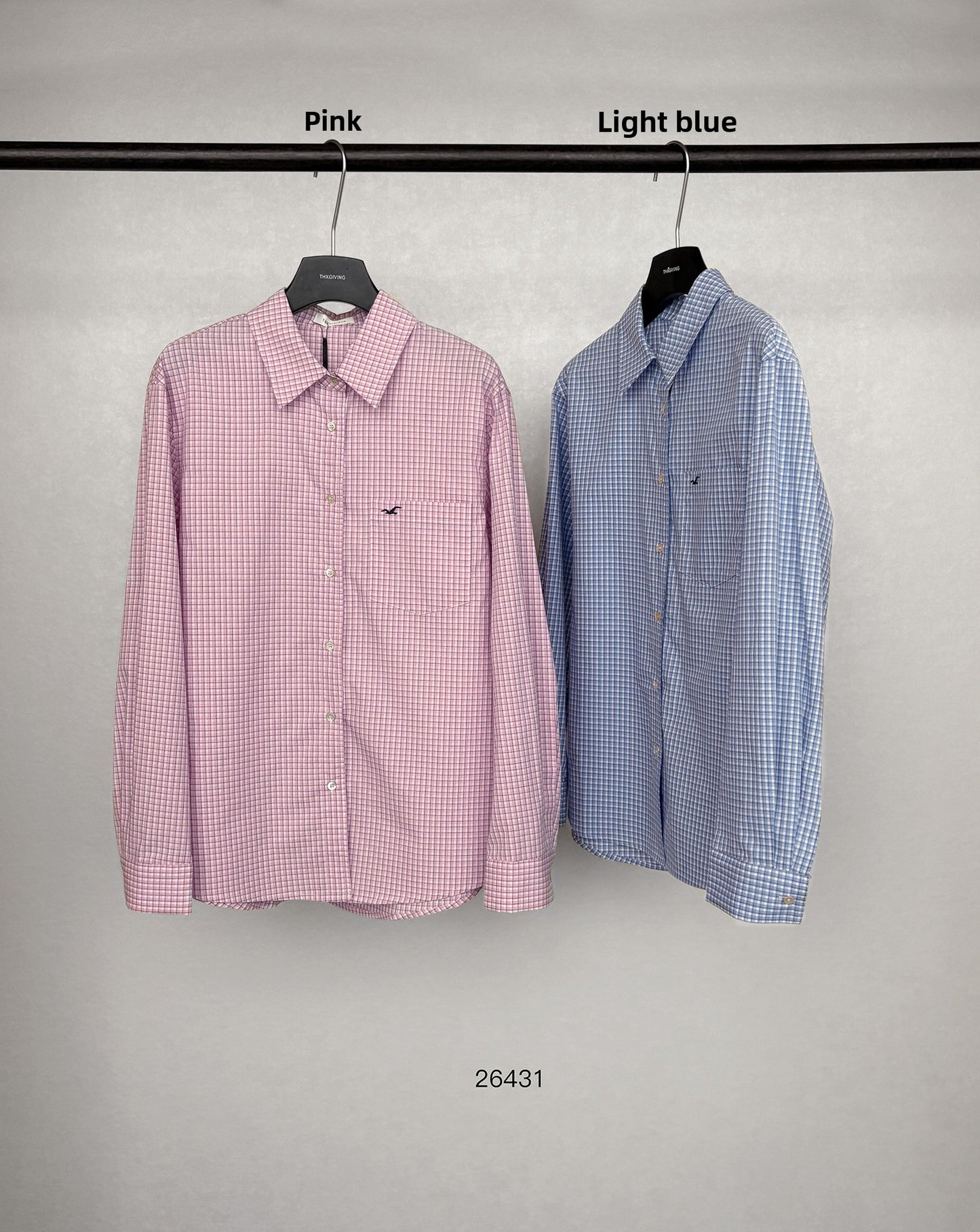 Women's Plaid Cotton Shirt with Embroidery