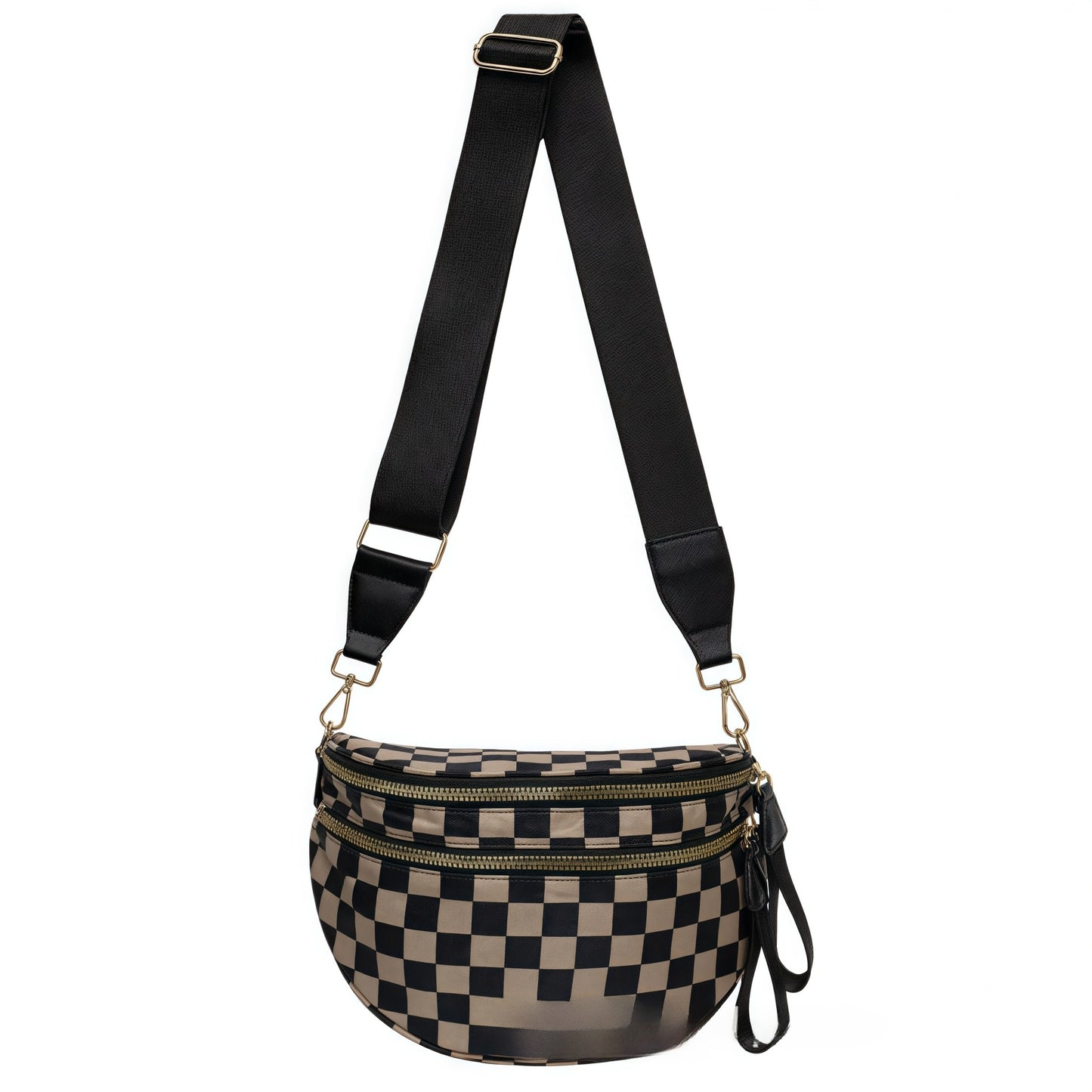 Women's Plaid Crossbody Bag with Multiple Pockets