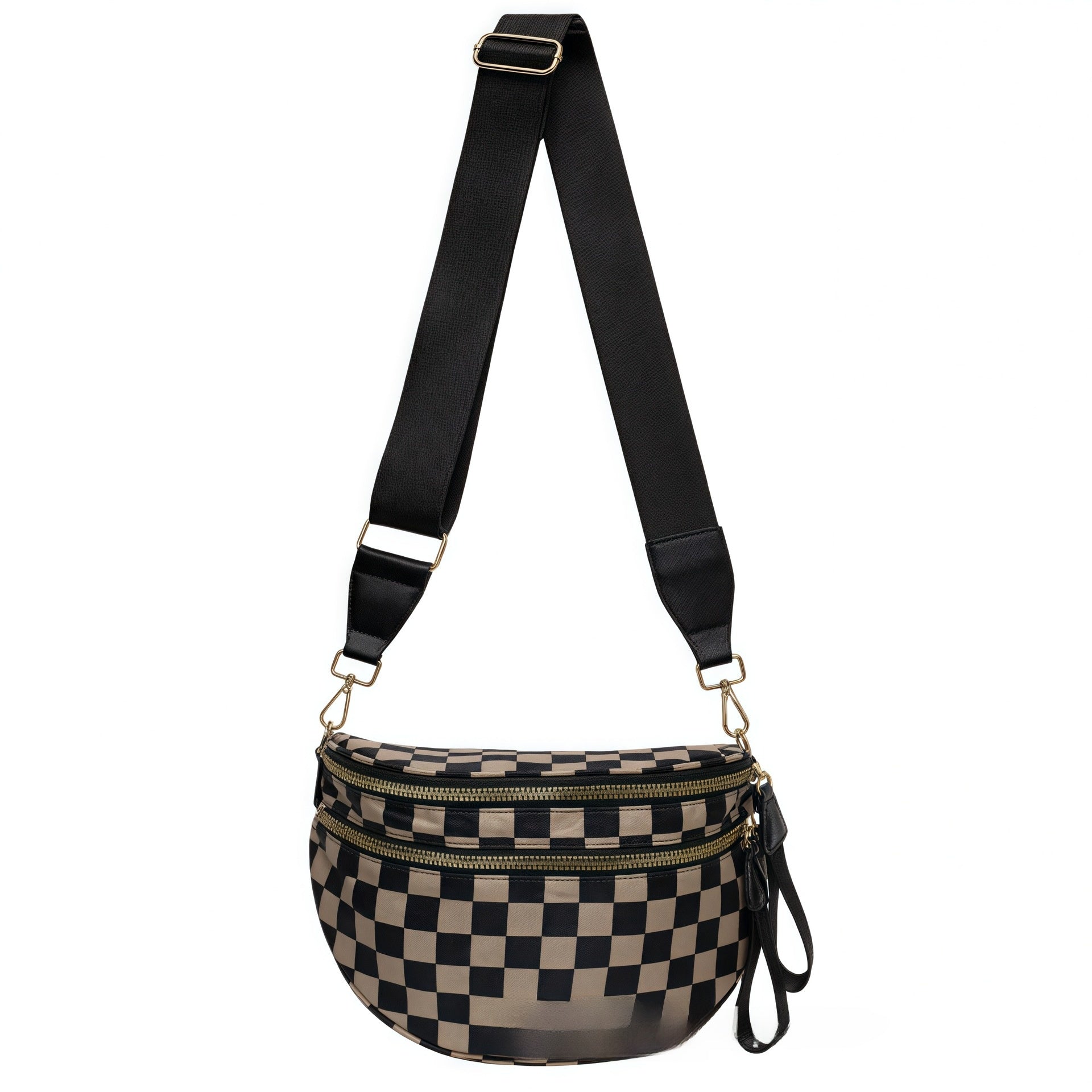 Women's Plaid Crossbody Bag with Multiple Pockets
