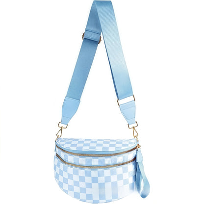 Women's Plaid Crossbody Bag with Multiple Pockets