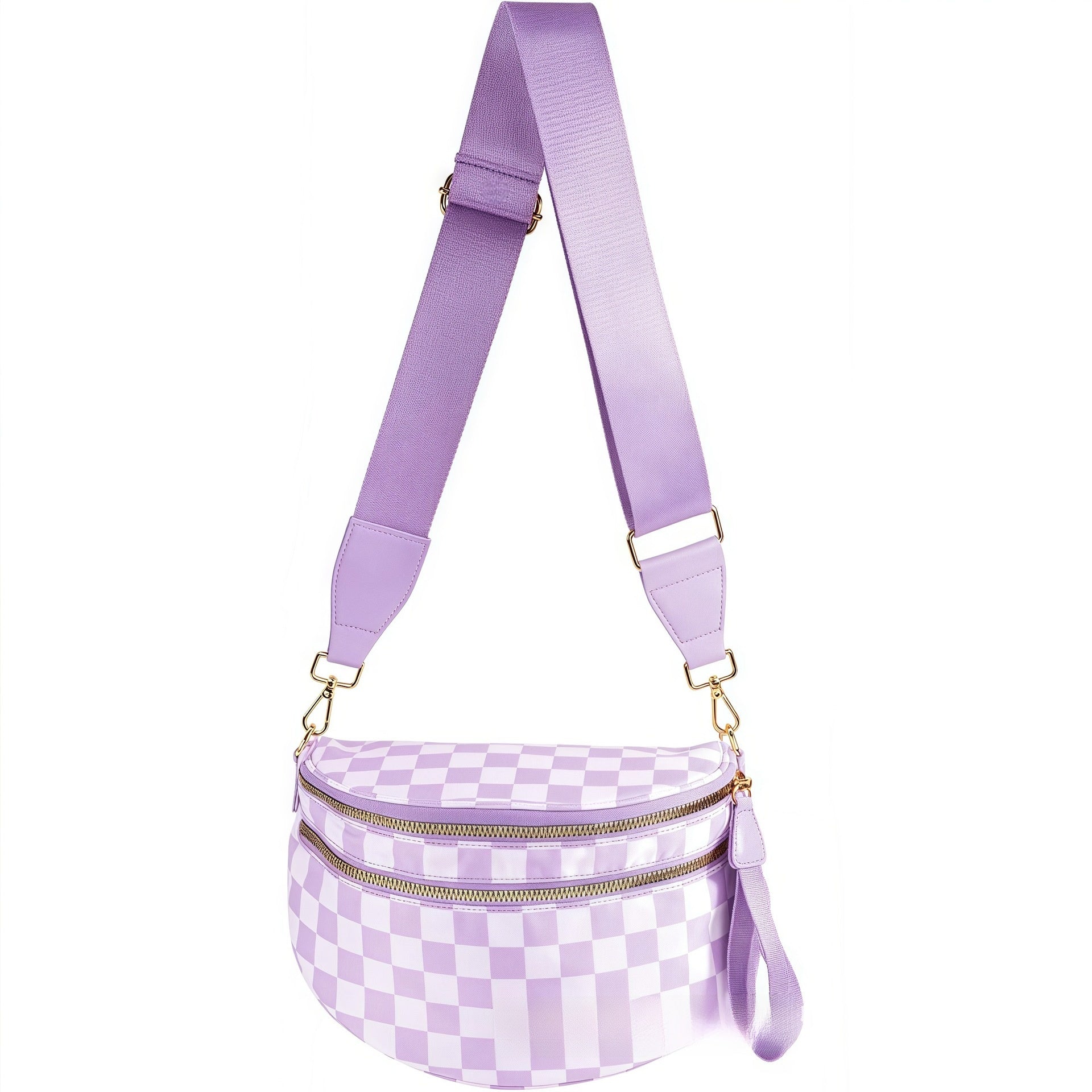 Women's Plaid Crossbody Bag with Multiple Pockets