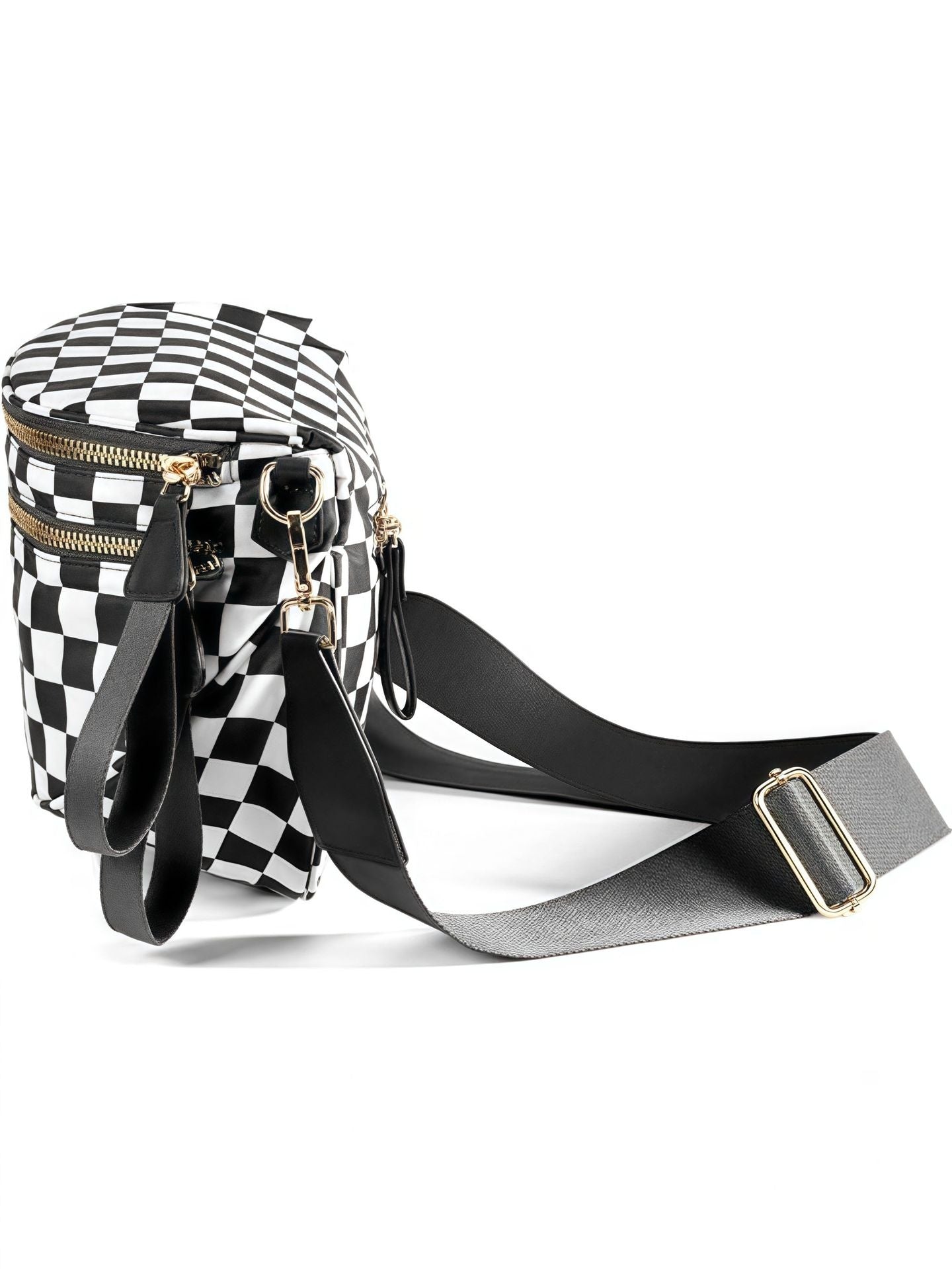 Women's Plaid Crossbody Bag with Multiple Pockets