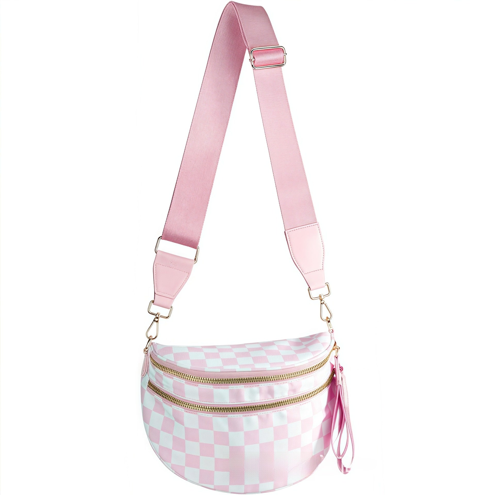 Women's Plaid Crossbody Bag with Multiple Pockets