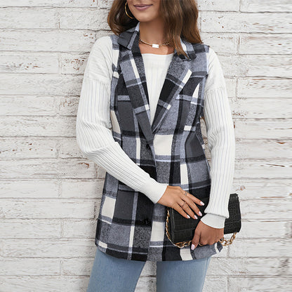 Women's Plaid Elegant Sleeveless Vest
