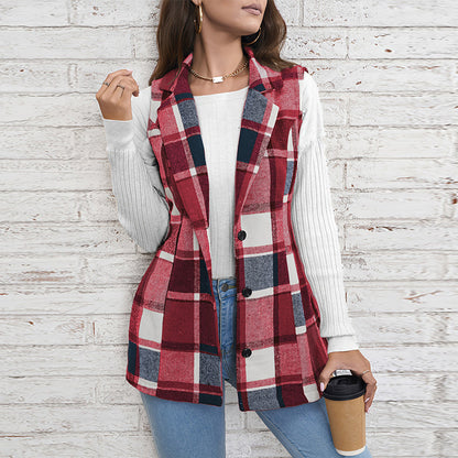 Women's Plaid Elegant Sleeveless Vest