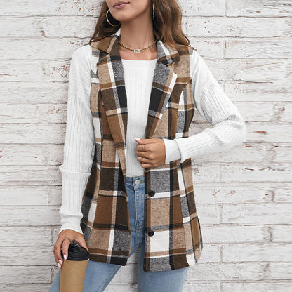 Women's Plaid Elegant Sleeveless Vest