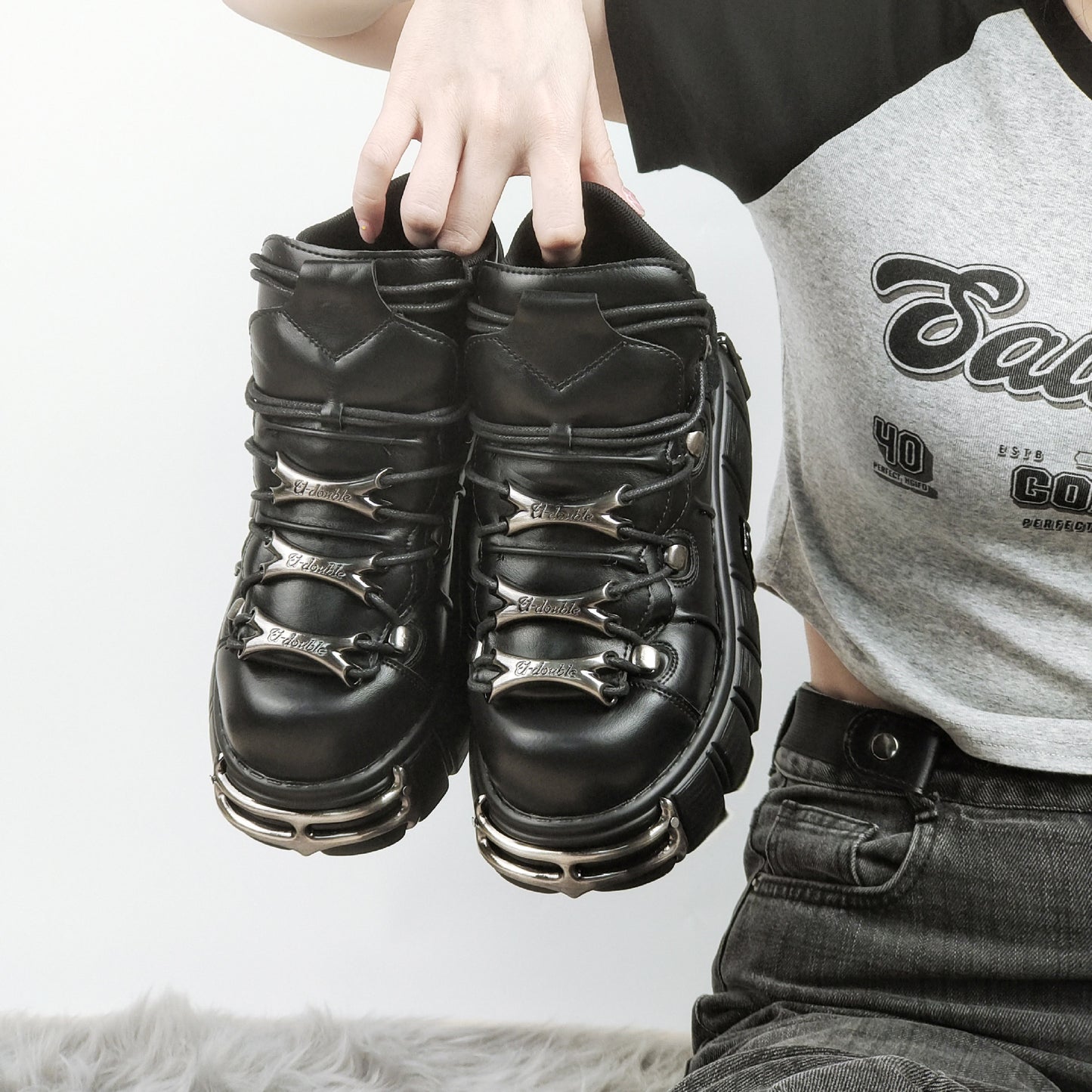 Women's Platform Motorcycle Boots