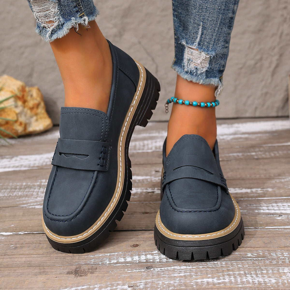 Women’s Platform Shoes with Velcro Closure