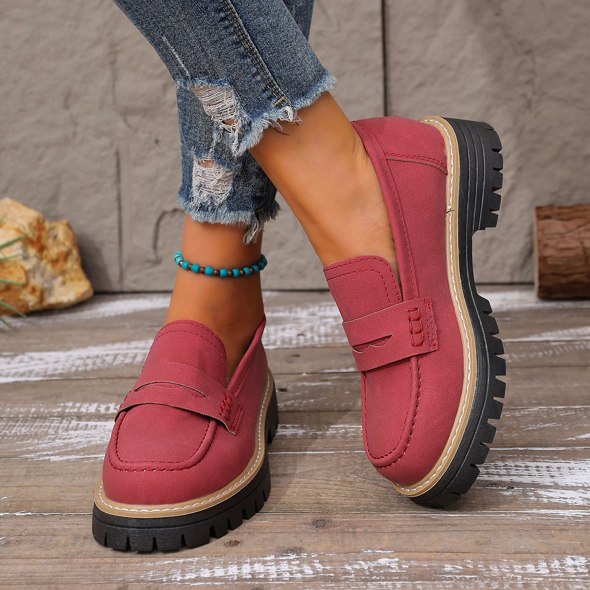 Women’s Platform Shoes with Velcro Closure