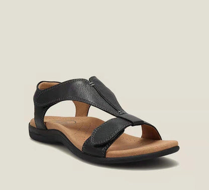 Women’s platform wedge sandals with hook-and-loop strap