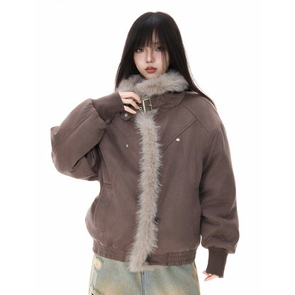 Women's plush cotton coat