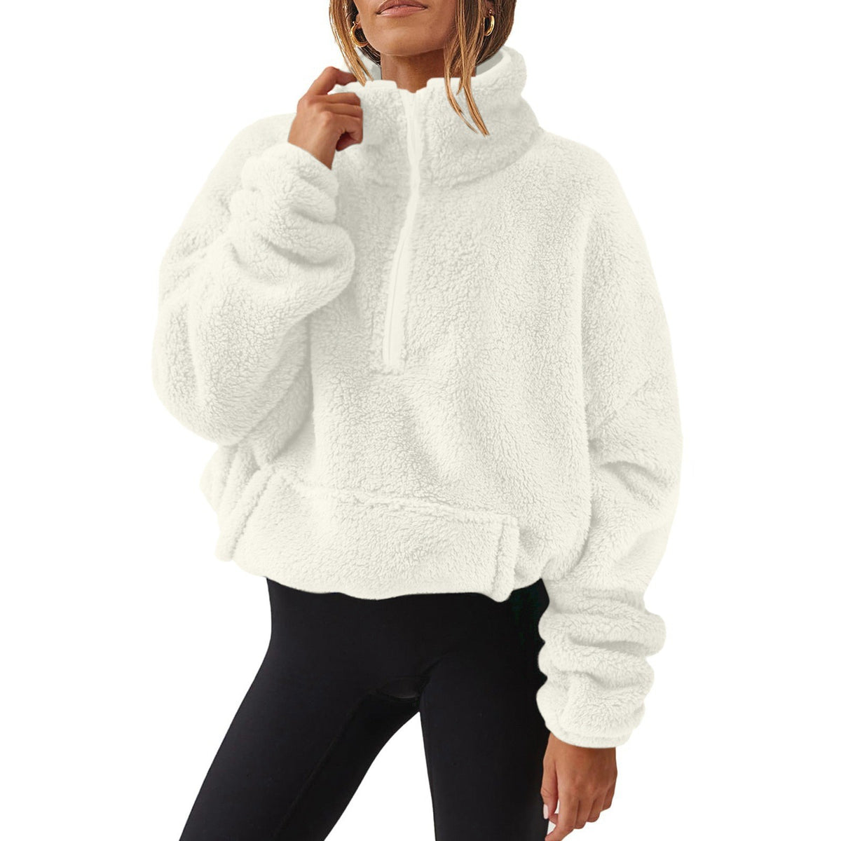 Women's Plush Fleece-Lined Half-Zip Sweatshirt