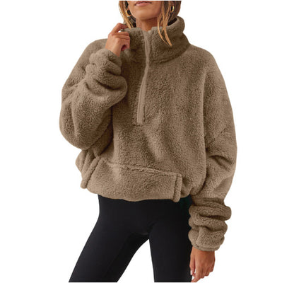 Women's Plush Fleece-Lined Half-Zip Sweatshirt