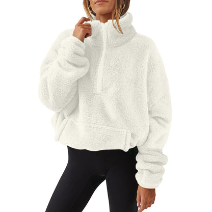 Women's Plush Fleece-Lined Half-Zip Sweatshirt