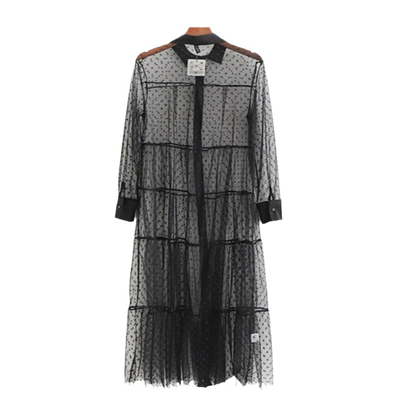 Women's Polka Dot Sheer Mesh Dress