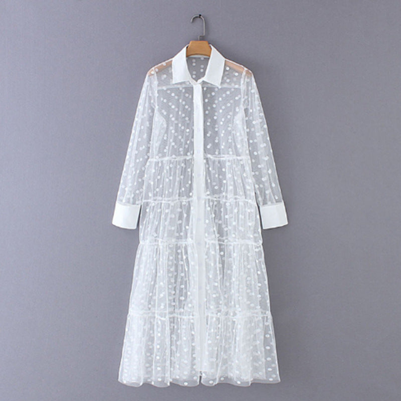 Women's Polka Dot Sheer Mesh Dress
