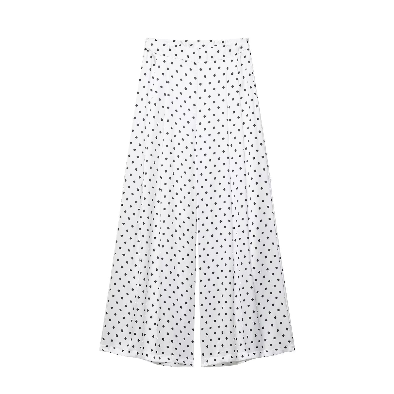 Women's Polka Dot Shirt and High-Waisted Pants